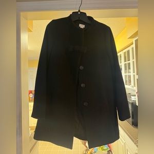 J Crew black short peacoat with bow detail- wool